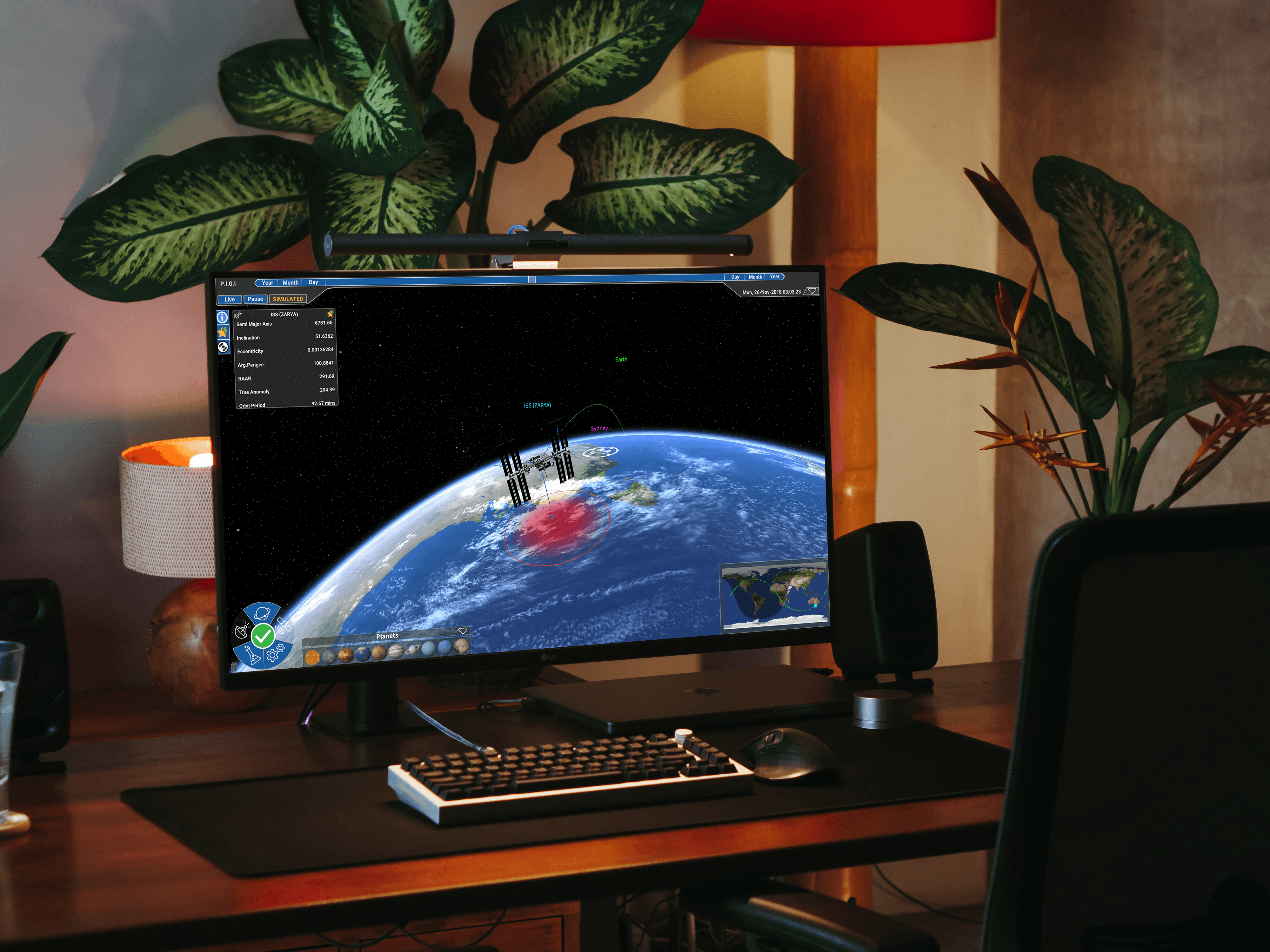 Room with PIGI on screen